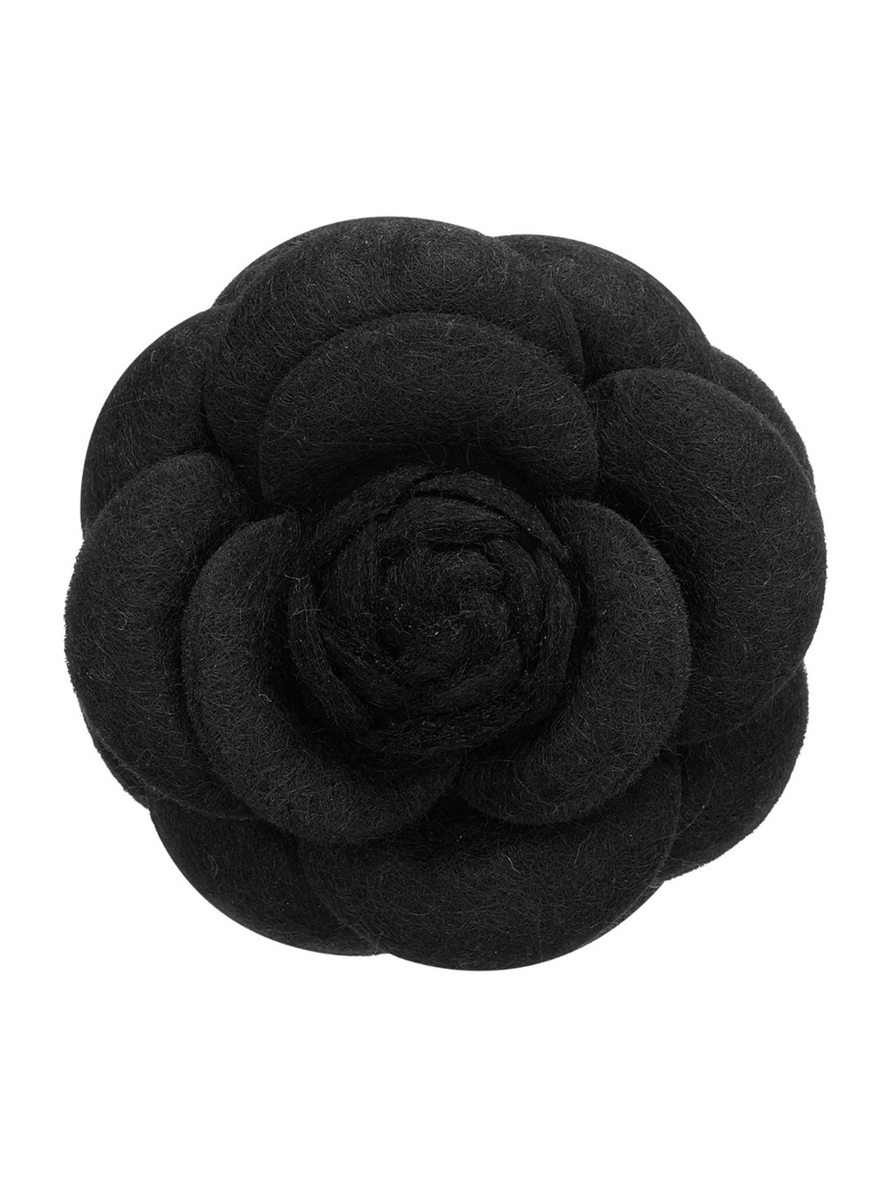 Vintage Fashion Camellia Flower Brooch Pin Corsage Black